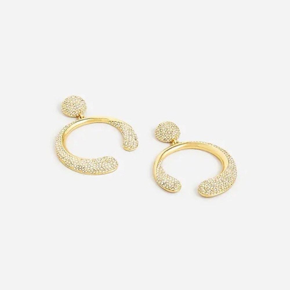 J. Crew Pave Crystal circle earrings